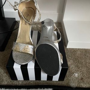 Silver and gold heels